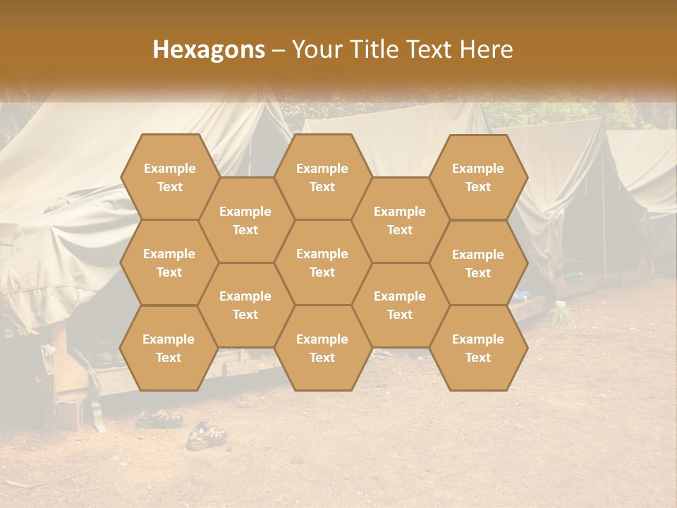 Campground Several Tent PowerPoint Template