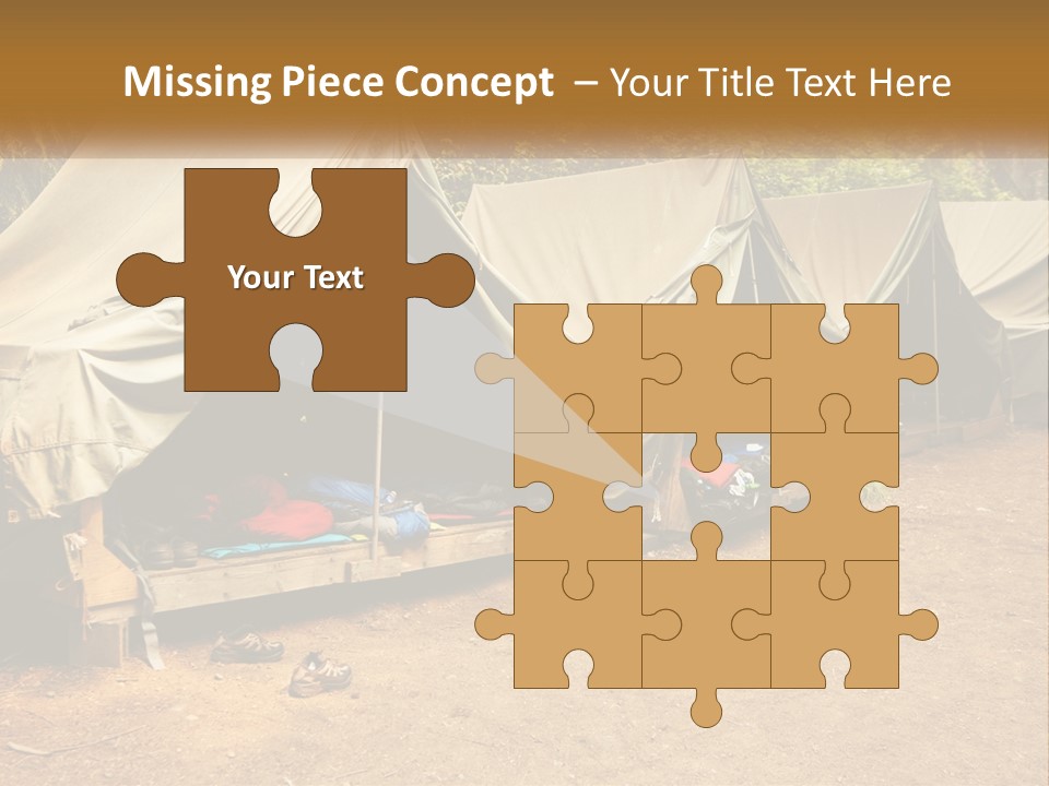 Campground Several Tent PowerPoint Template