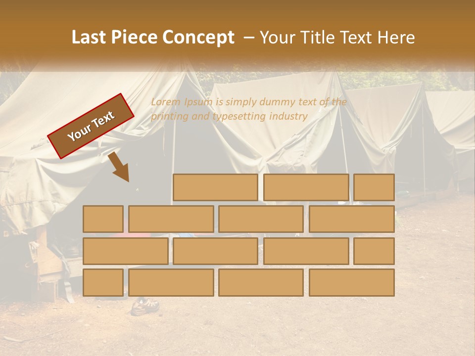 Campground Several Tent PowerPoint Template