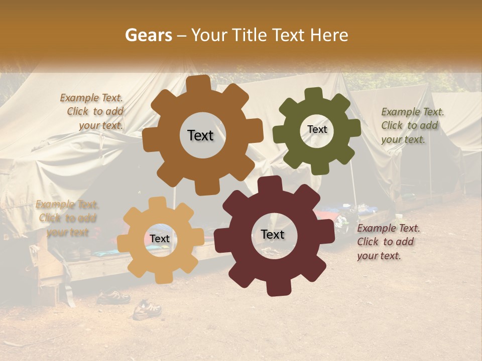 Campground Several Tent PowerPoint Template
