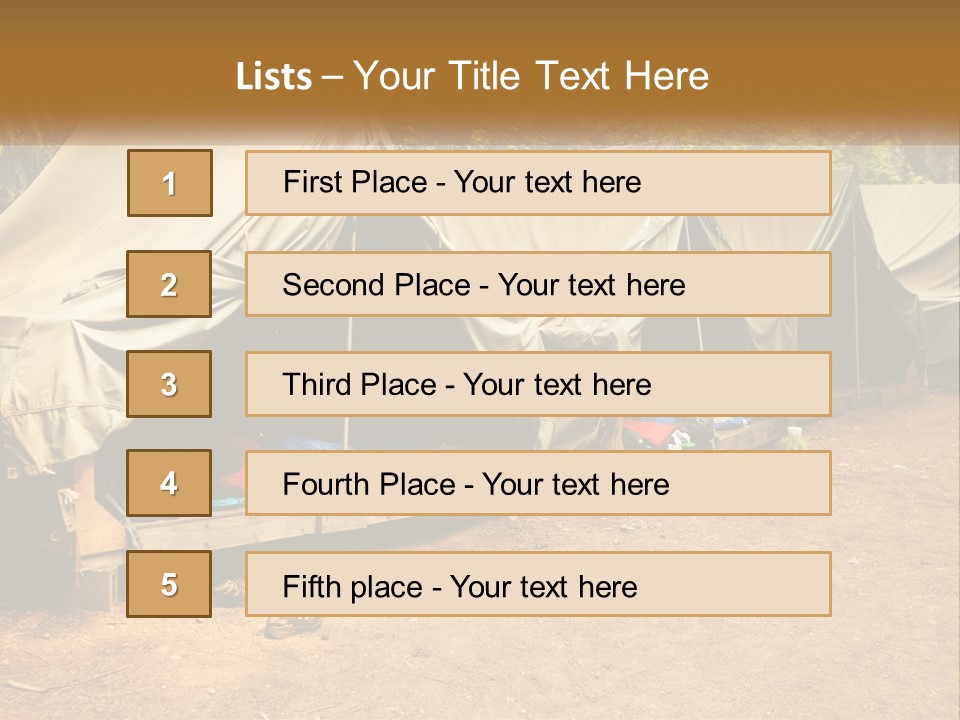 Campground Several Tent PowerPoint Template