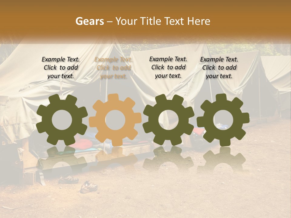 Campground Several Tent PowerPoint Template