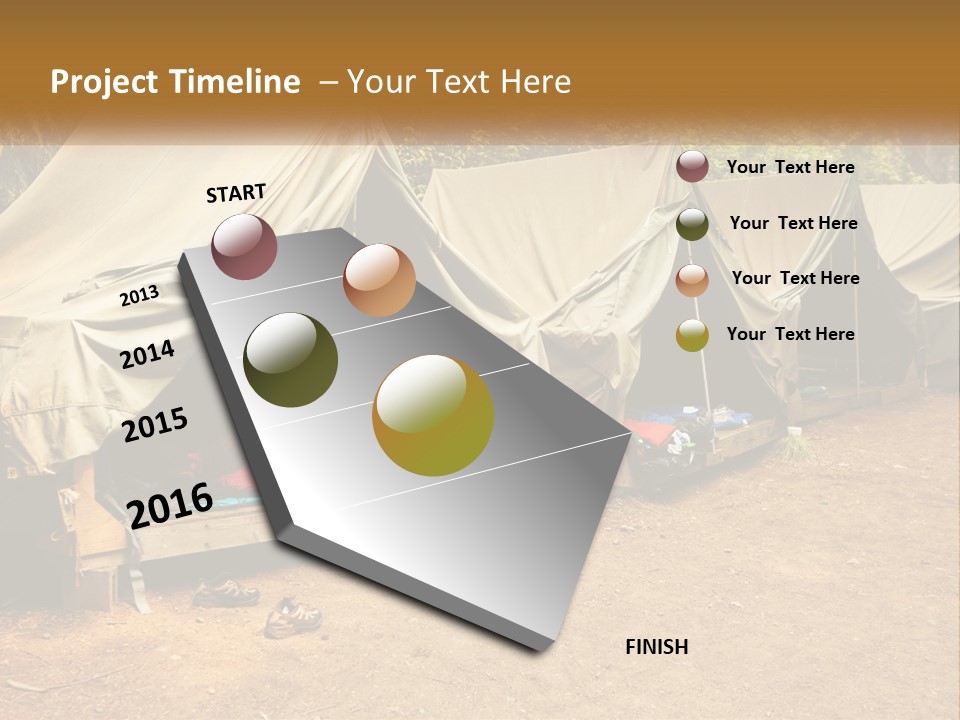 Campground Several Tent PowerPoint Template