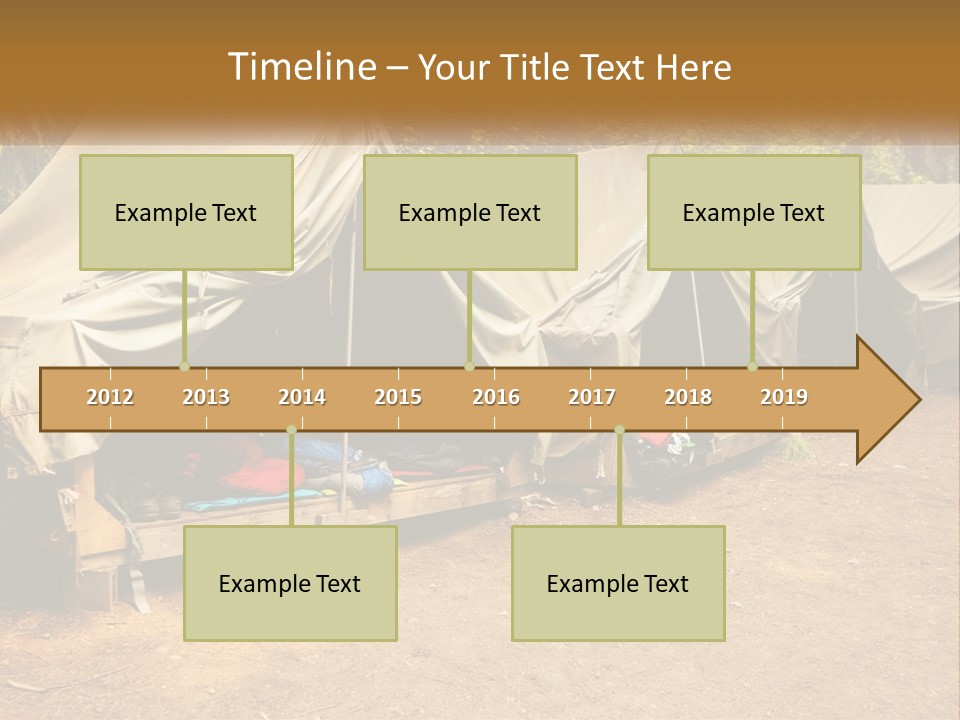 Campground Several Tent PowerPoint Template