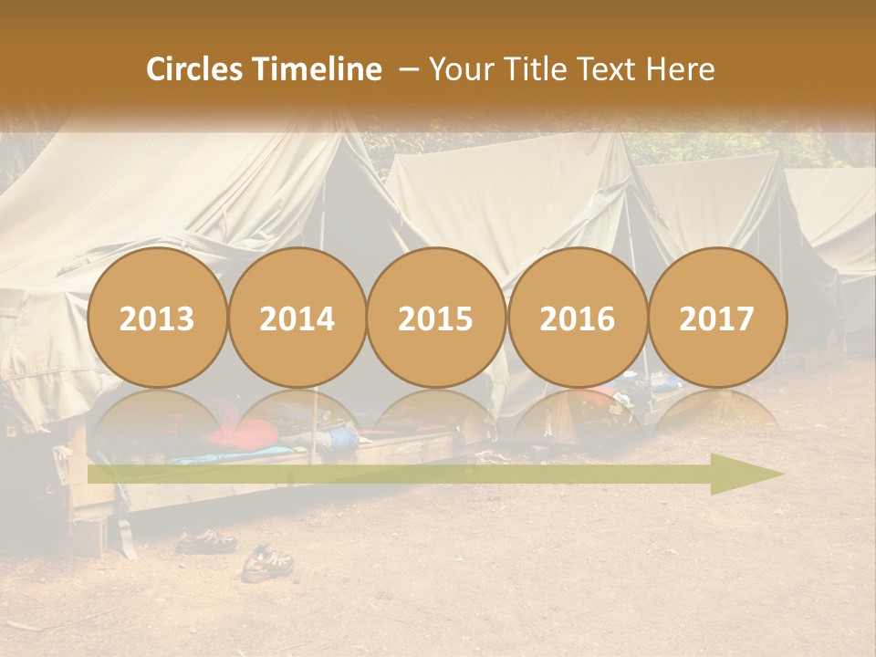 Campground Several Tent PowerPoint Template