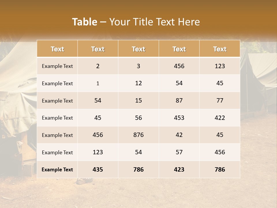 Campground Several Tent PowerPoint Template