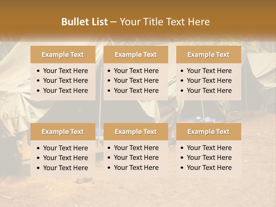 Campground Several Tent PowerPoint Template