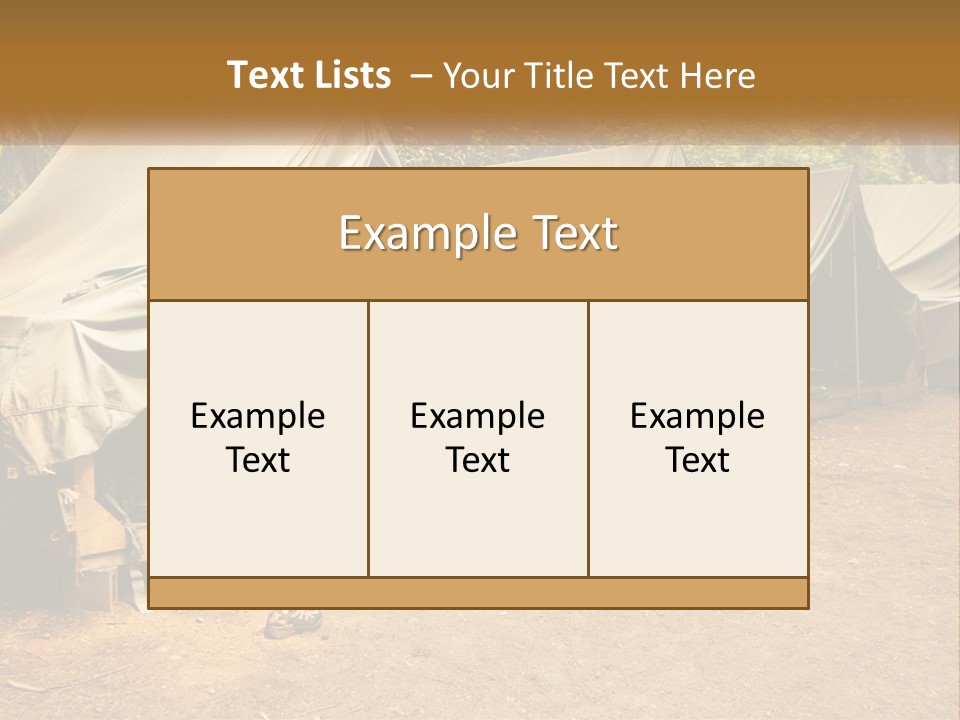 Campground Several Tent PowerPoint Template