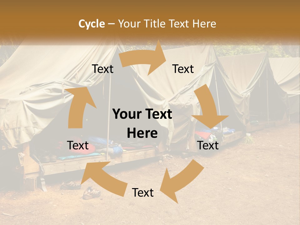 Campground Several Tent PowerPoint Template