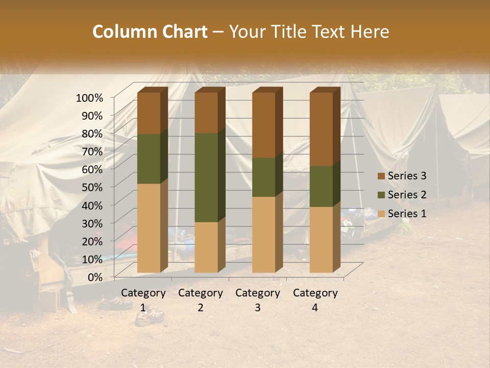 Campground Several Tent PowerPoint Template