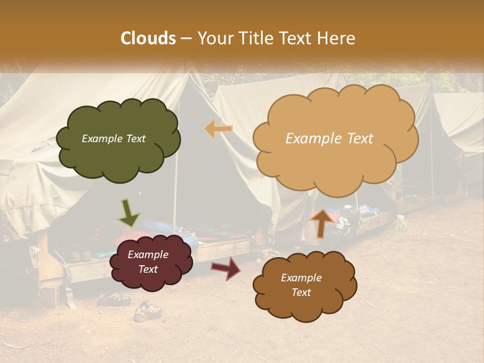 Campground Several Tent PowerPoint Template
