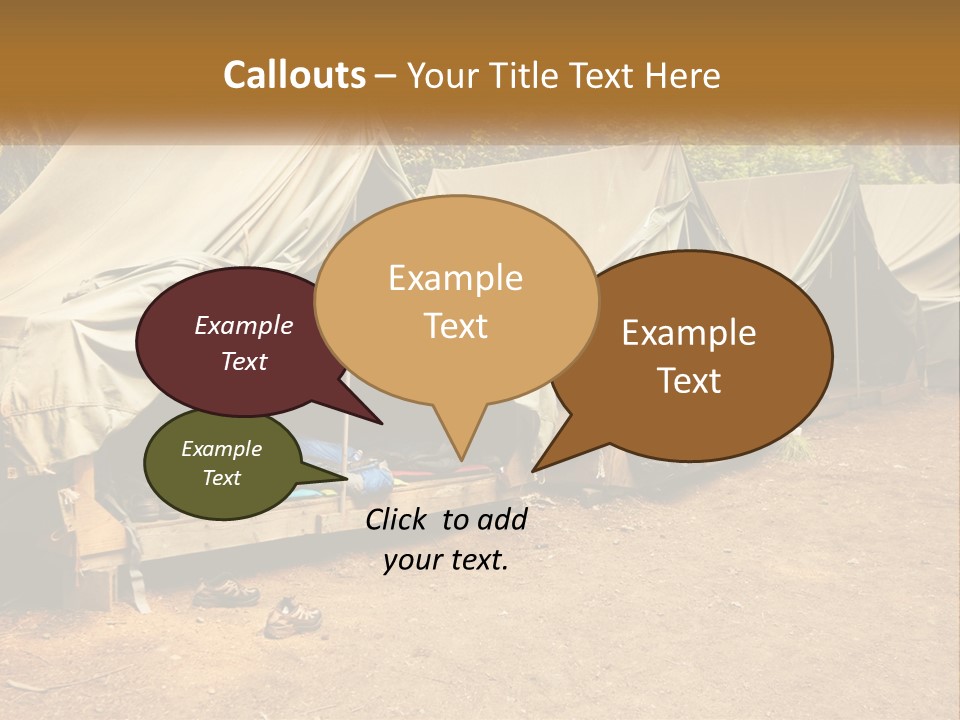 Campground Several Tent PowerPoint Template