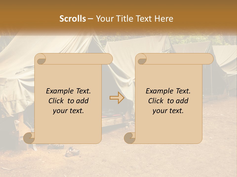 Campground Several Tent PowerPoint Template
