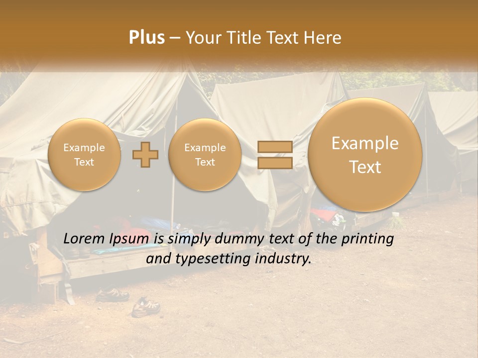 Campground Several Tent PowerPoint Template