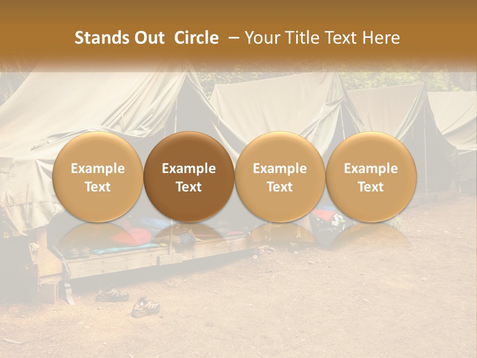 Campground Several Tent PowerPoint Template