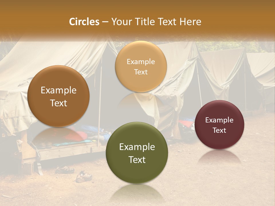 Campground Several Tent PowerPoint Template