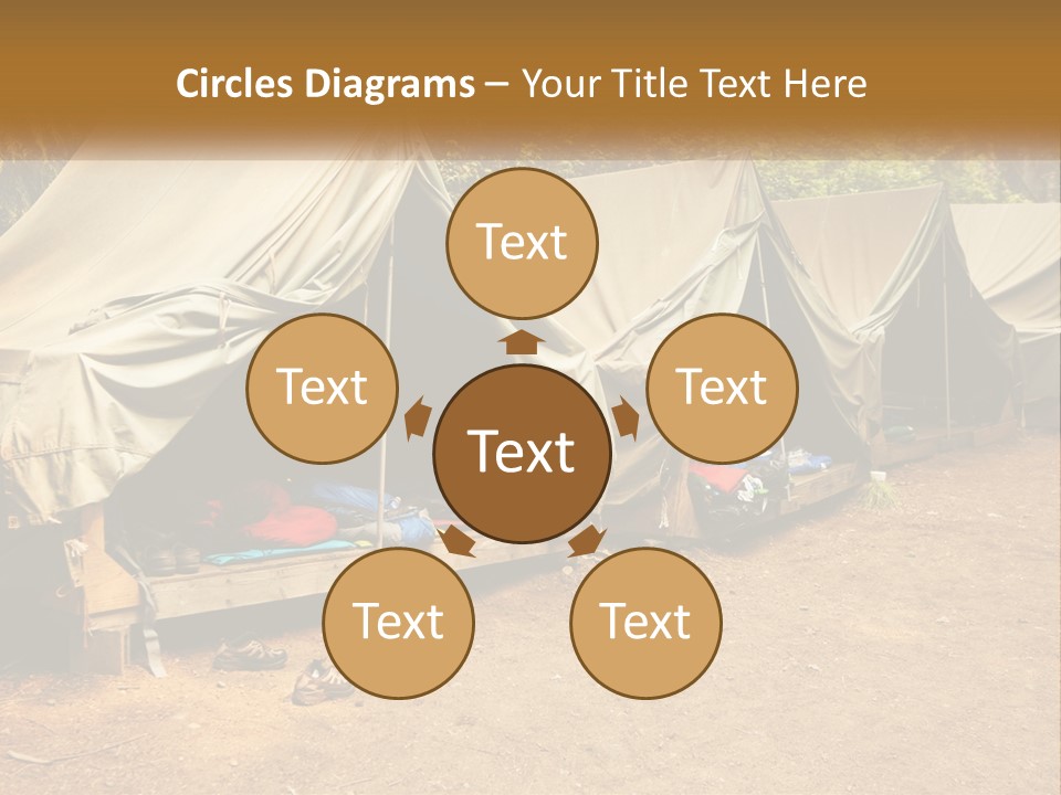 Campground Several Tent PowerPoint Template