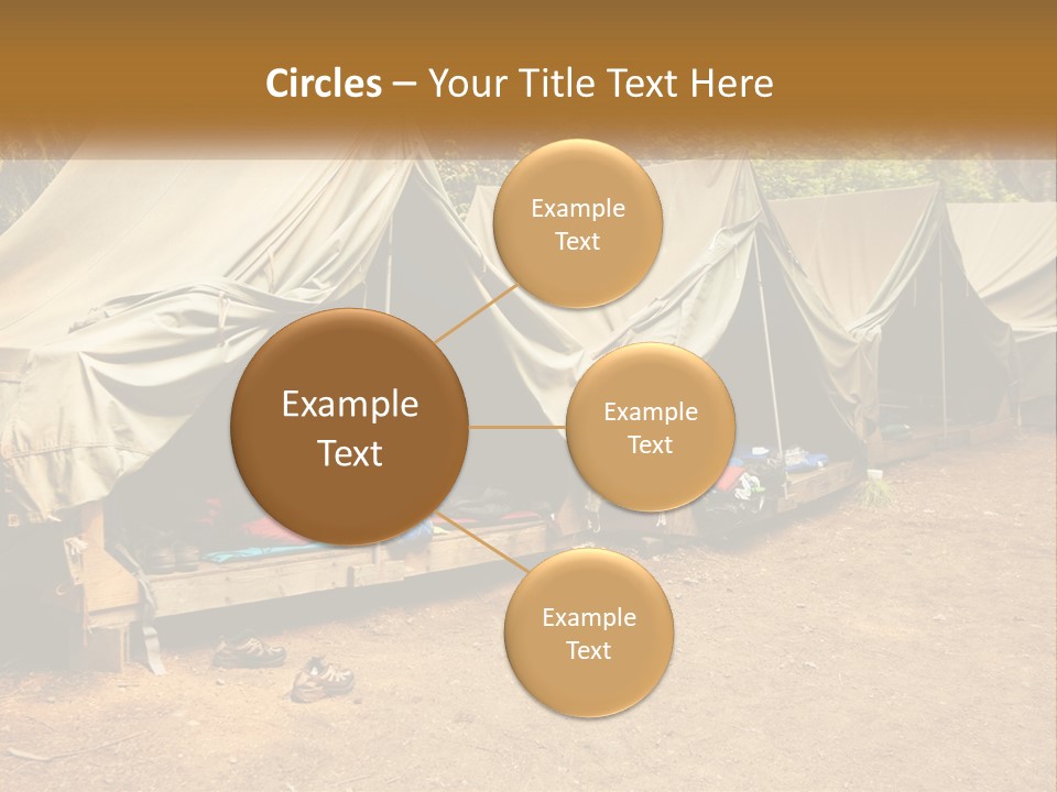 Campground Several Tent PowerPoint Template