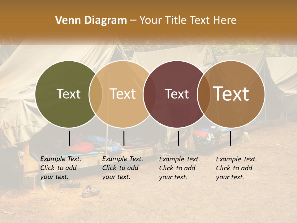 Campground Several Tent PowerPoint Template