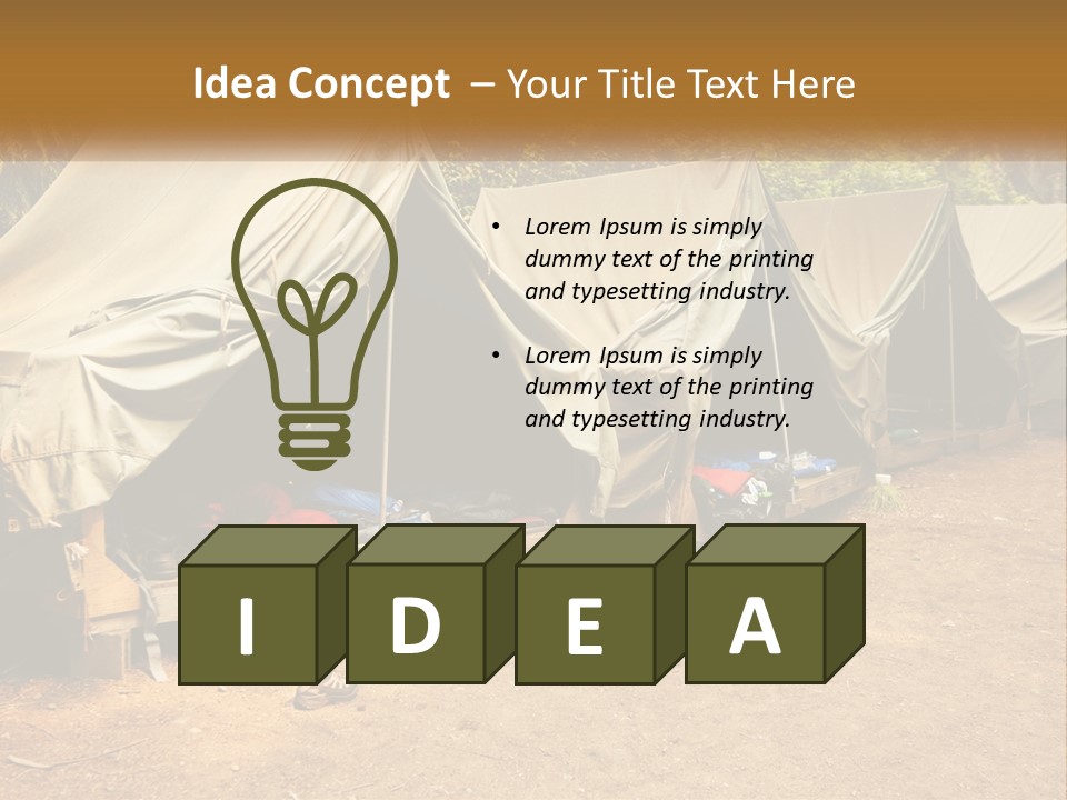 Campground Several Tent PowerPoint Template