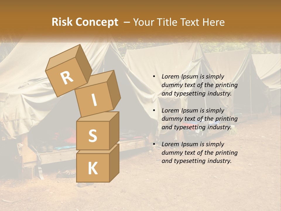 Campground Several Tent PowerPoint Template