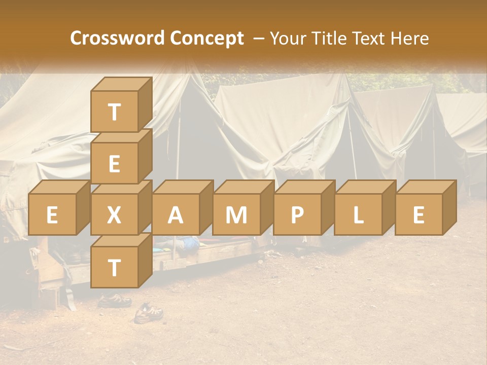 Campground Several Tent PowerPoint Template