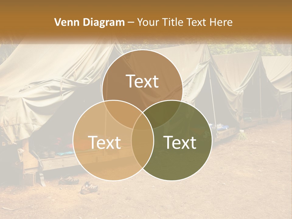 Campground Several Tent PowerPoint Template