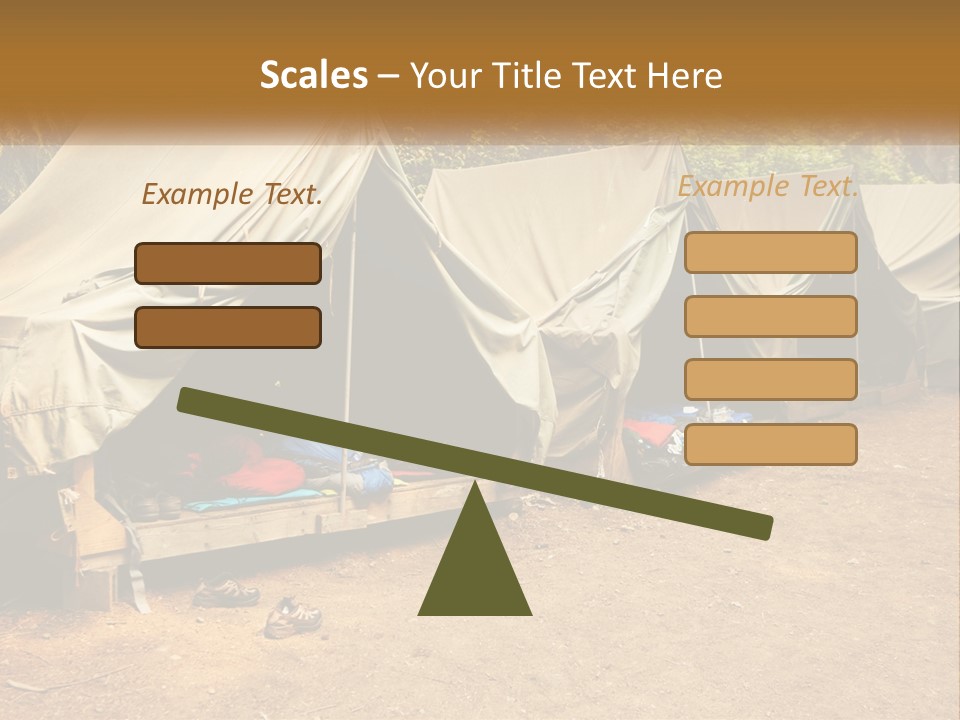 Campground Several Tent PowerPoint Template
