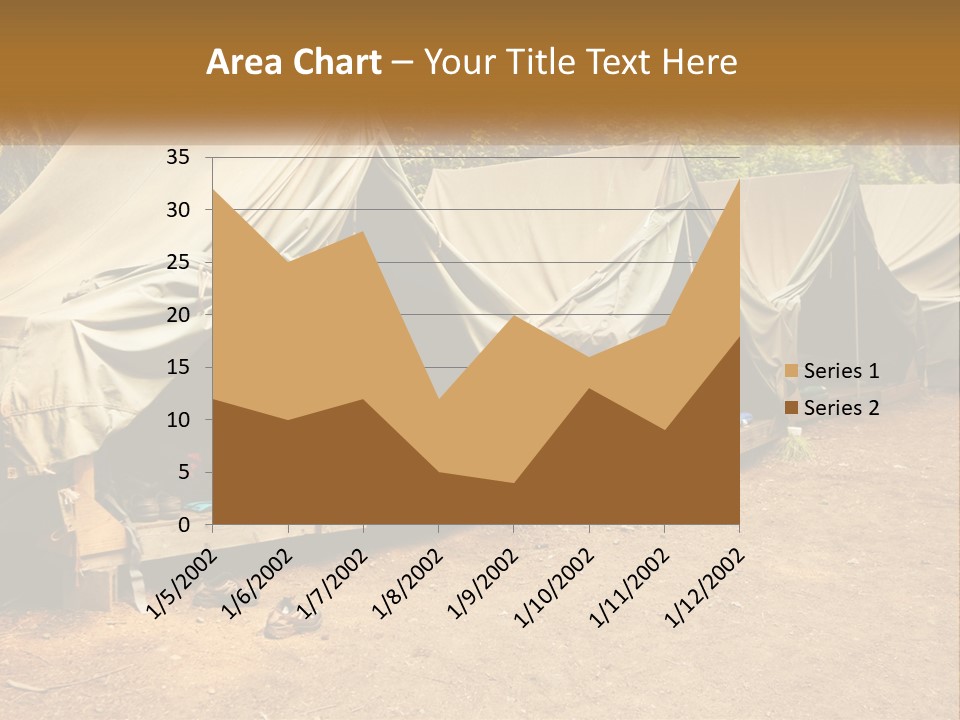 Campground Several Tent PowerPoint Template