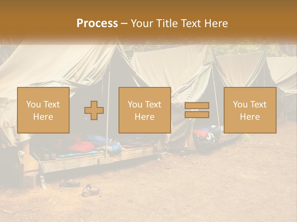 Campground Several Tent PowerPoint Template