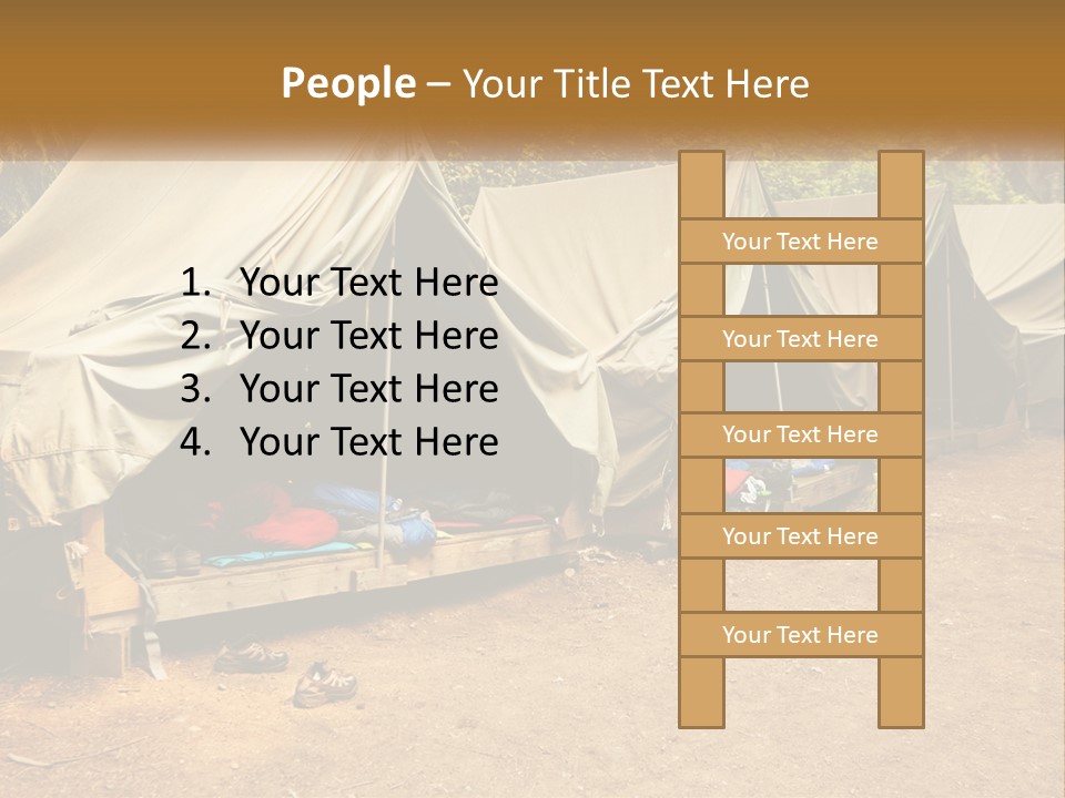 Campground Several Tent PowerPoint Template