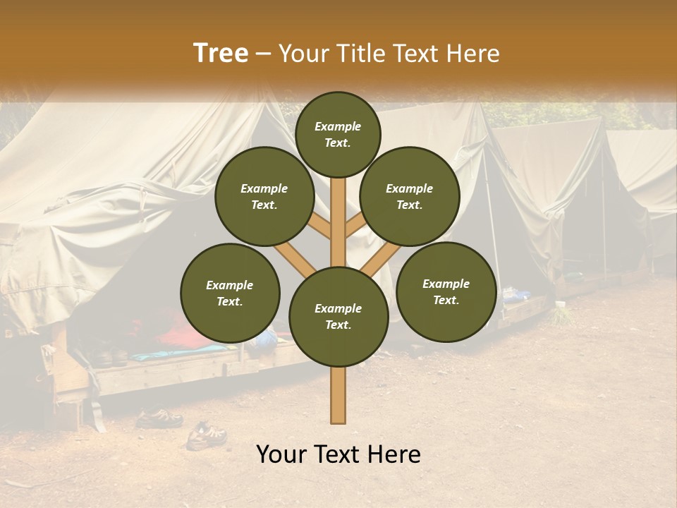 Campground Several Tent PowerPoint Template