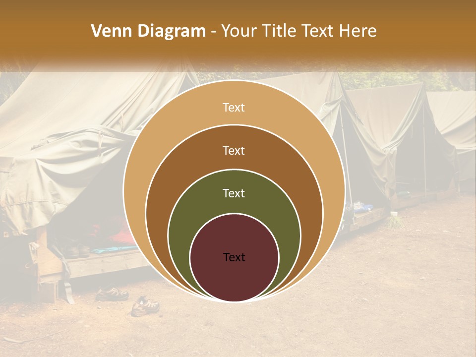 Campground Several Tent PowerPoint Template