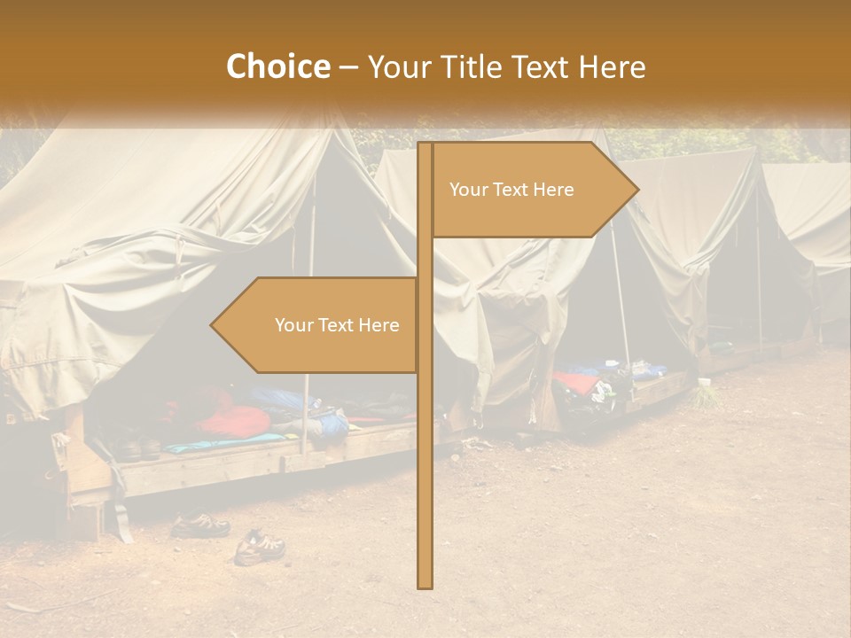 Campground Several Tent PowerPoint Template