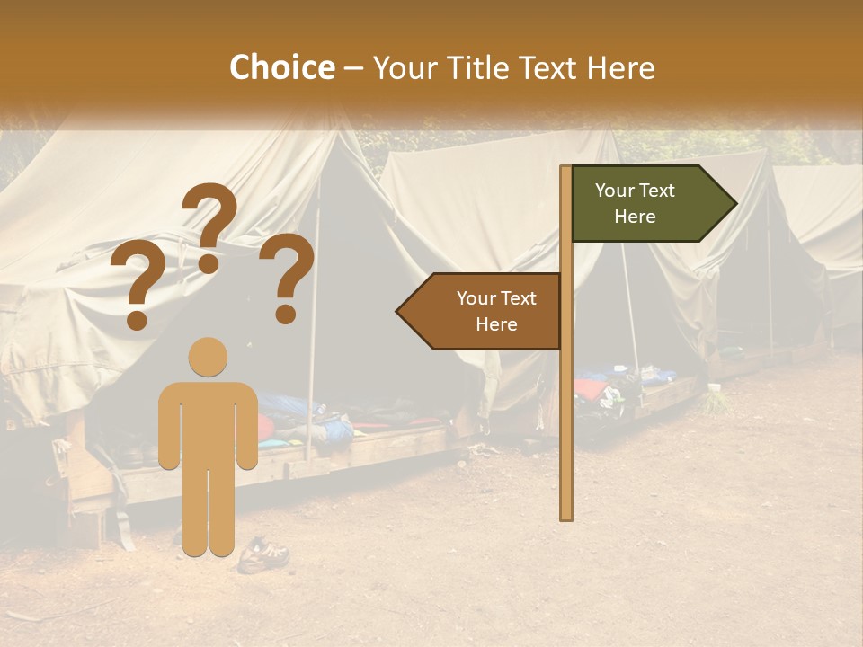 Campground Several Tent PowerPoint Template