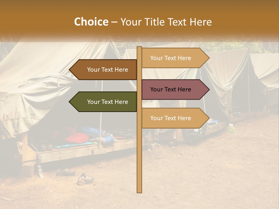 Campground Several Tent PowerPoint Template