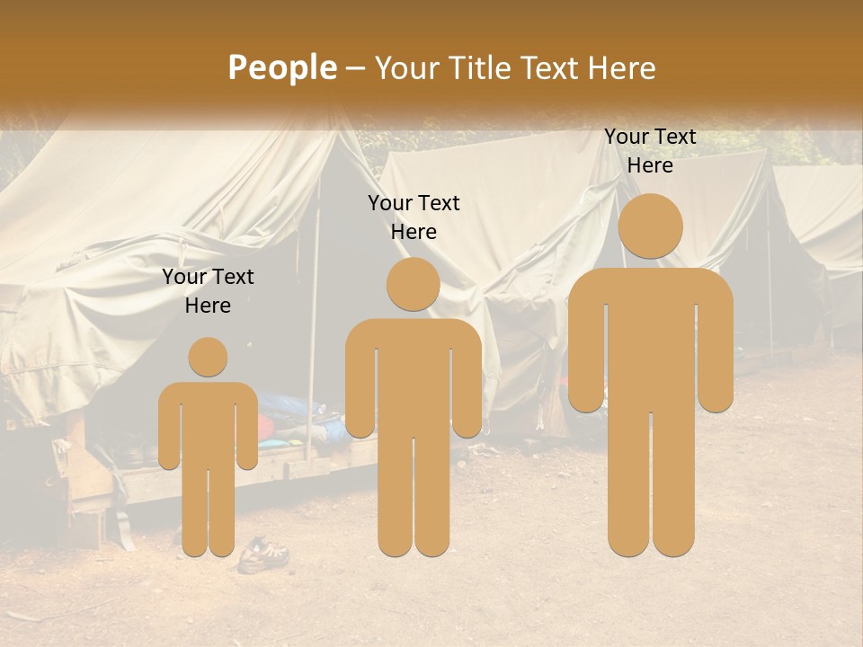 Campground Several Tent PowerPoint Template