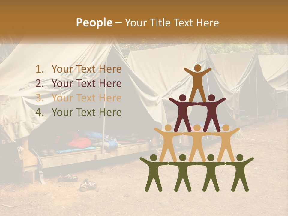 Campground Several Tent PowerPoint Template