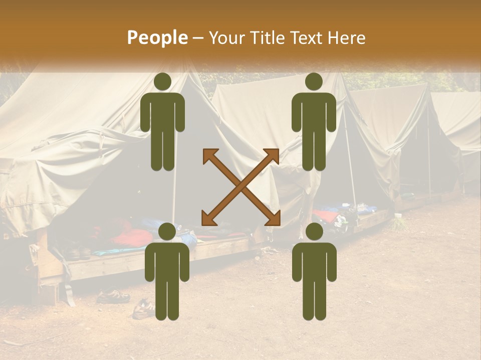 Campground Several Tent PowerPoint Template