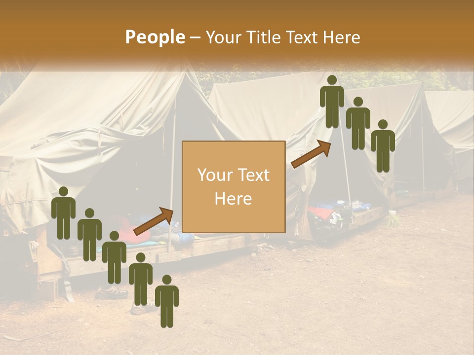 Campground Several Tent PowerPoint Template