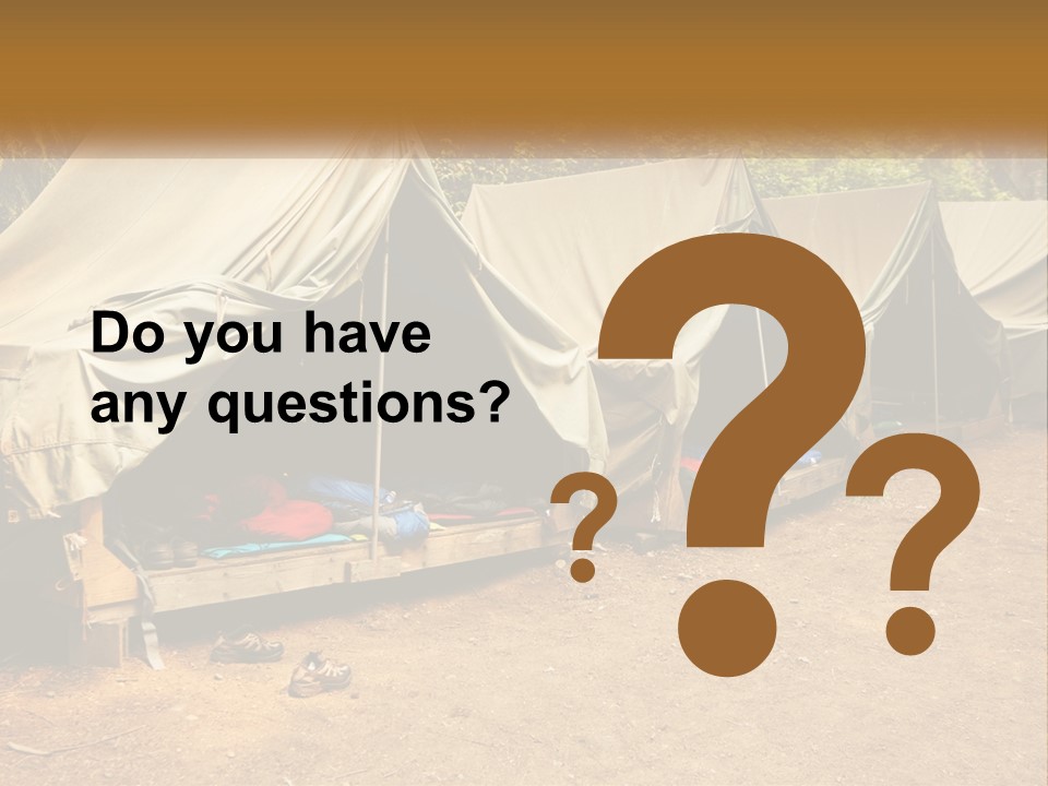 Campground Several Tent PowerPoint Template