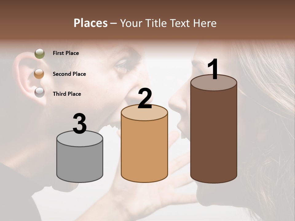 A Woman Yelling At A Man With His Mouth Open PowerPoint Template