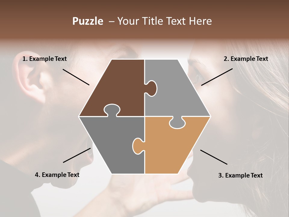 A Woman Yelling At A Man With His Mouth Open PowerPoint Template