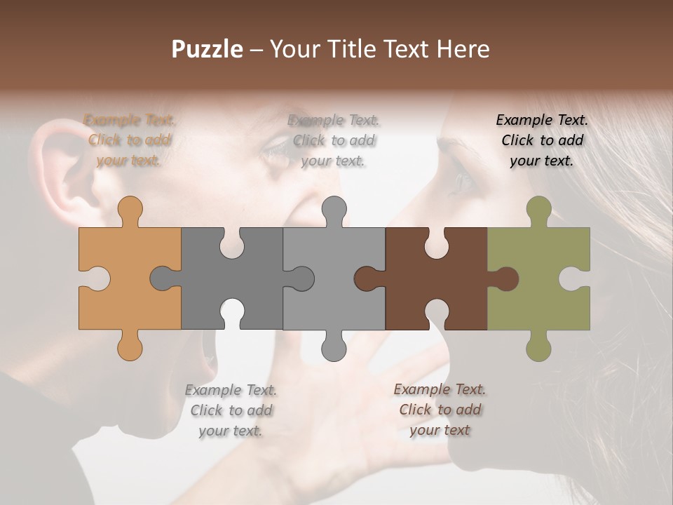 A Woman Yelling At A Man With His Mouth Open PowerPoint Template