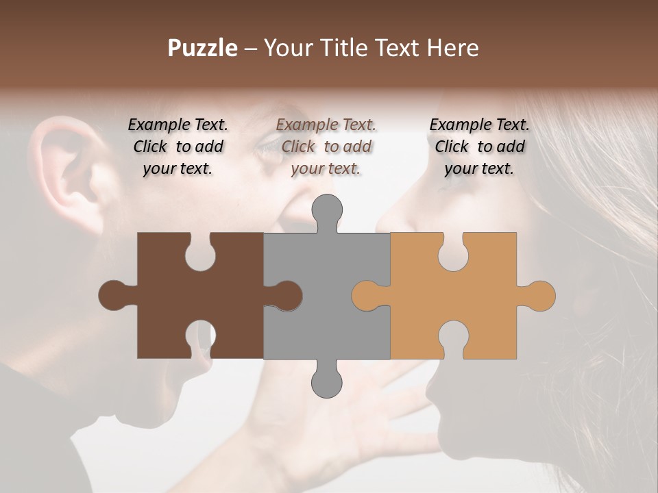 A Woman Yelling At A Man With His Mouth Open PowerPoint Template