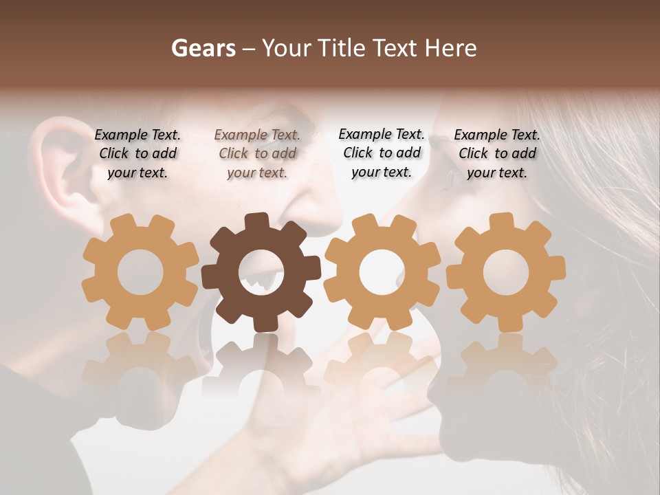 A Woman Yelling At A Man With His Mouth Open PowerPoint Template