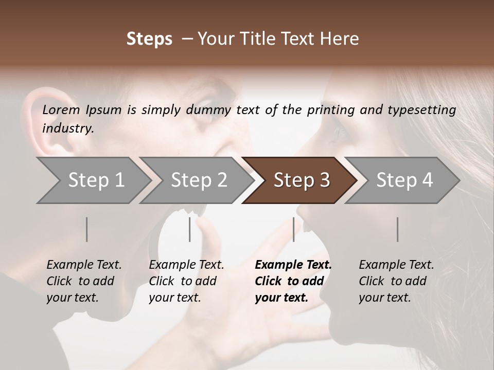 A Woman Yelling At A Man With His Mouth Open PowerPoint Template