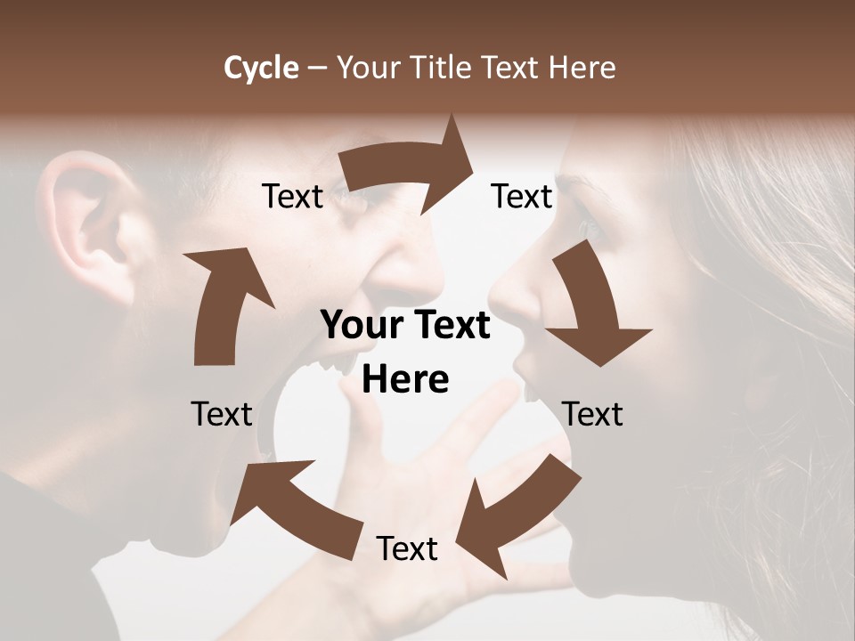 A Woman Yelling At A Man With His Mouth Open PowerPoint Template