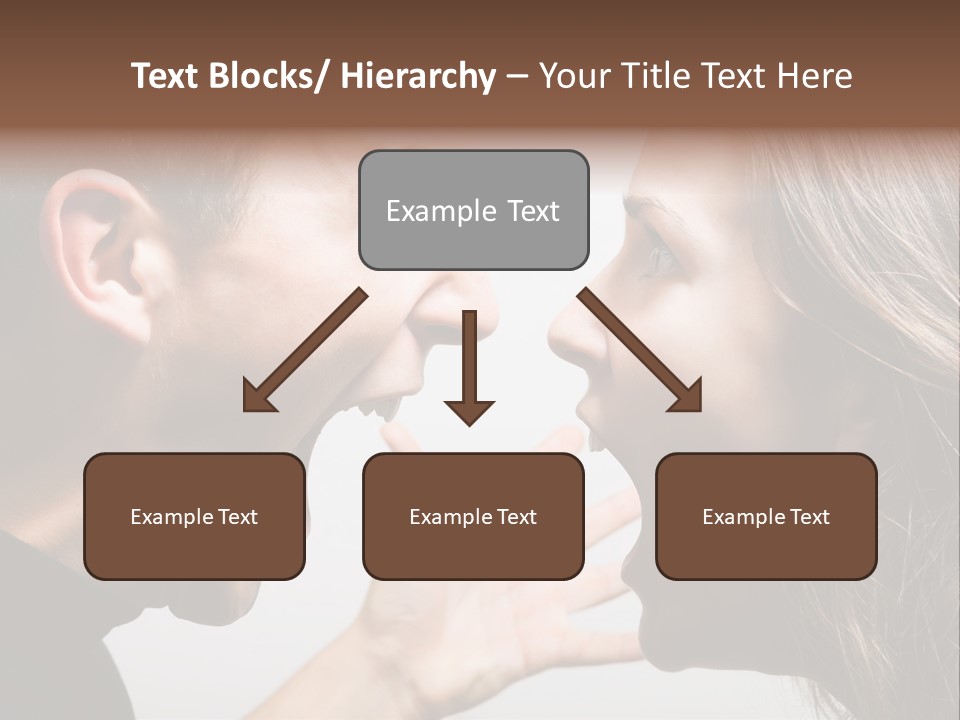 A Woman Yelling At A Man With His Mouth Open PowerPoint Template