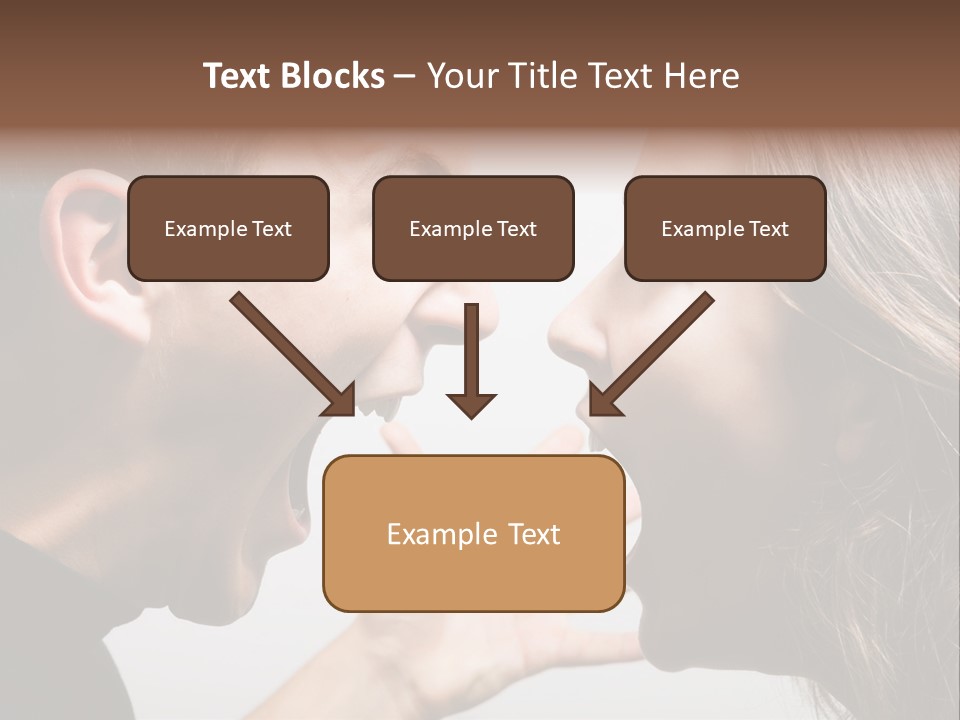 A Woman Yelling At A Man With His Mouth Open PowerPoint Template